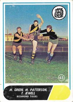 1969 Scanlens VFL #45 Michael Green / Michael Patterson / Tony Jewell Front